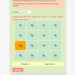 Games - Find the Bull Game No1